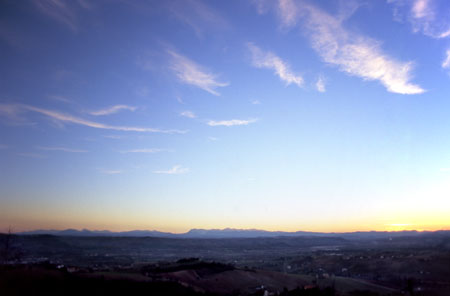 tramonto verso i sibillini